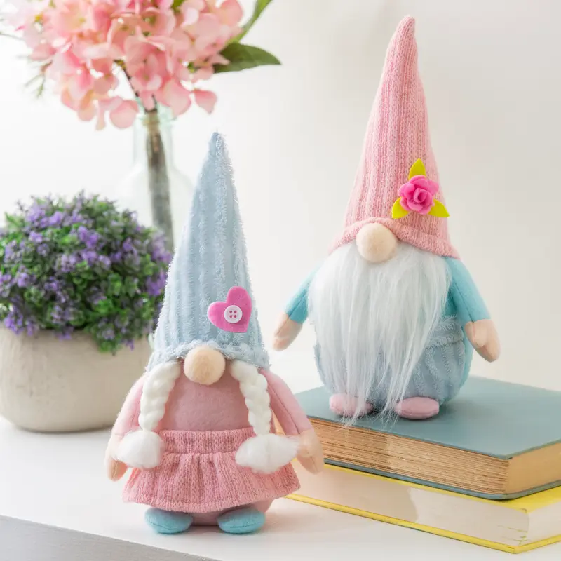 10" Fabric Pastel Gnome Table Decor, 2 Assorted., Boy/Girl
