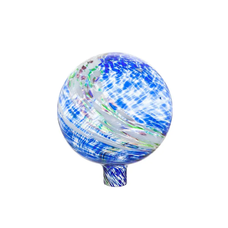 10" Glow in the Dark Glass Gazing Ball, Blue and Green,84g2491