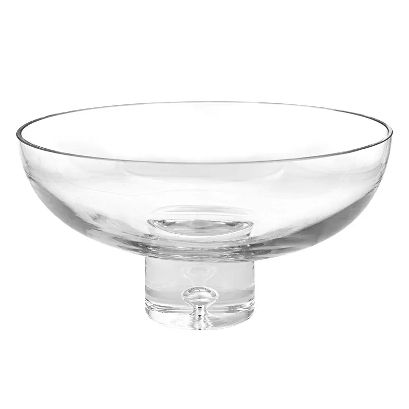11 Mouth Blown Deep Pedestal Glass Centerpiece Bowl By Homeroots