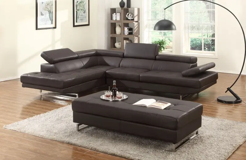 124" X 94" X 36" Brown Sectional LAF By Homeroots