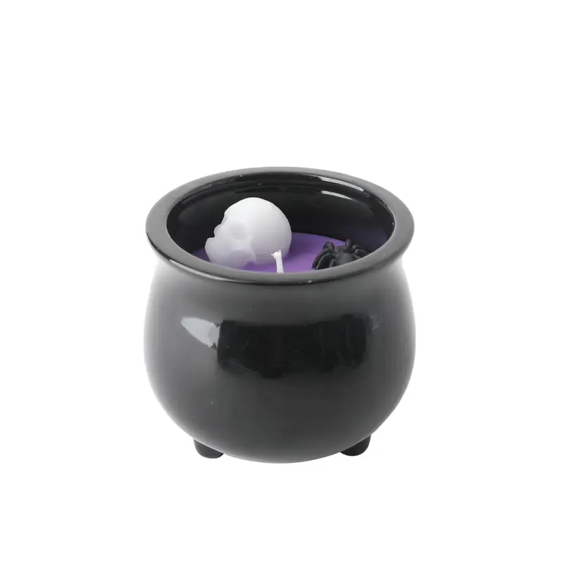 12oz Halloween Themed Cauldron Candle Purple