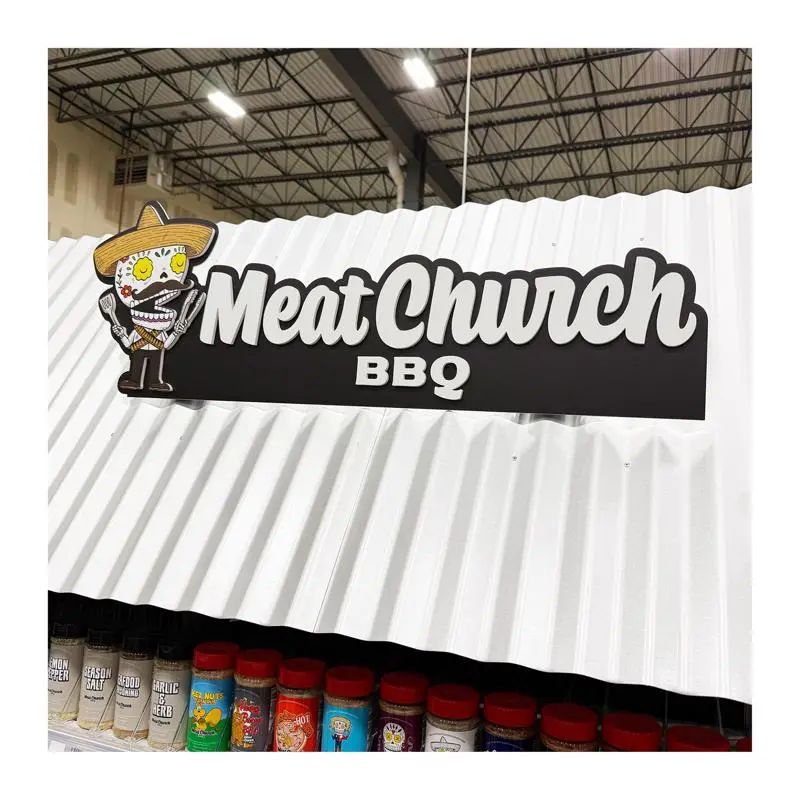14 in. H X 0.5 in. W X 40 in. L Black Meat Church Canopy Topper PVC