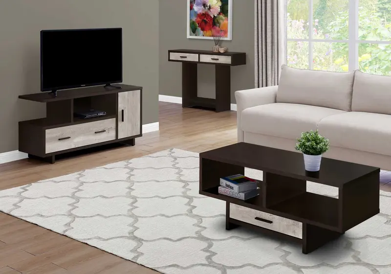 15.5" X 47.25" X 23.75" Cappuccinotaupe Reclaimed Wood Look TV Stand By Homeroots