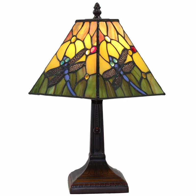 15" Tiffany Style Blue Dragonflies Table Lamp By Homeroots