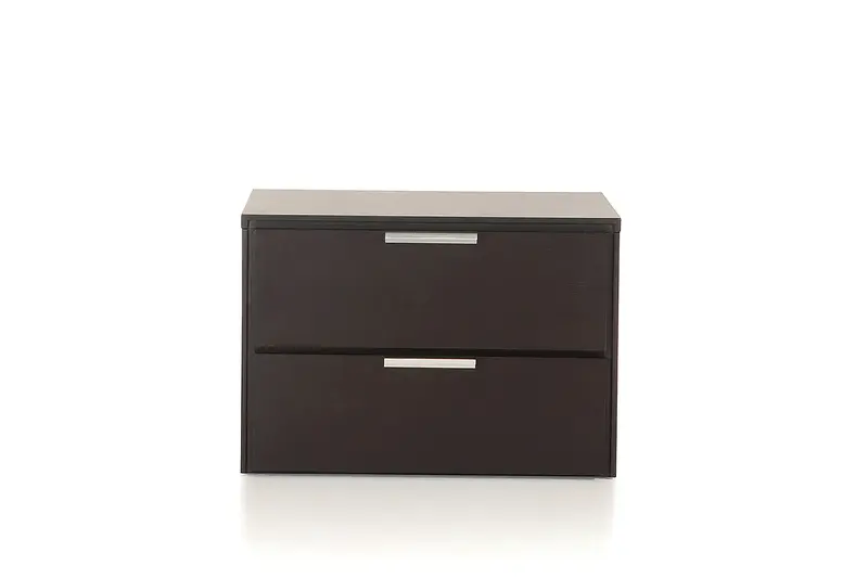 15' Wenge Veneer And Steel Nightstand By Homeroots