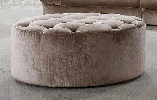 16.5' MDF and Velour Ottoman Tufted with Artificial Crystals By Homeroots