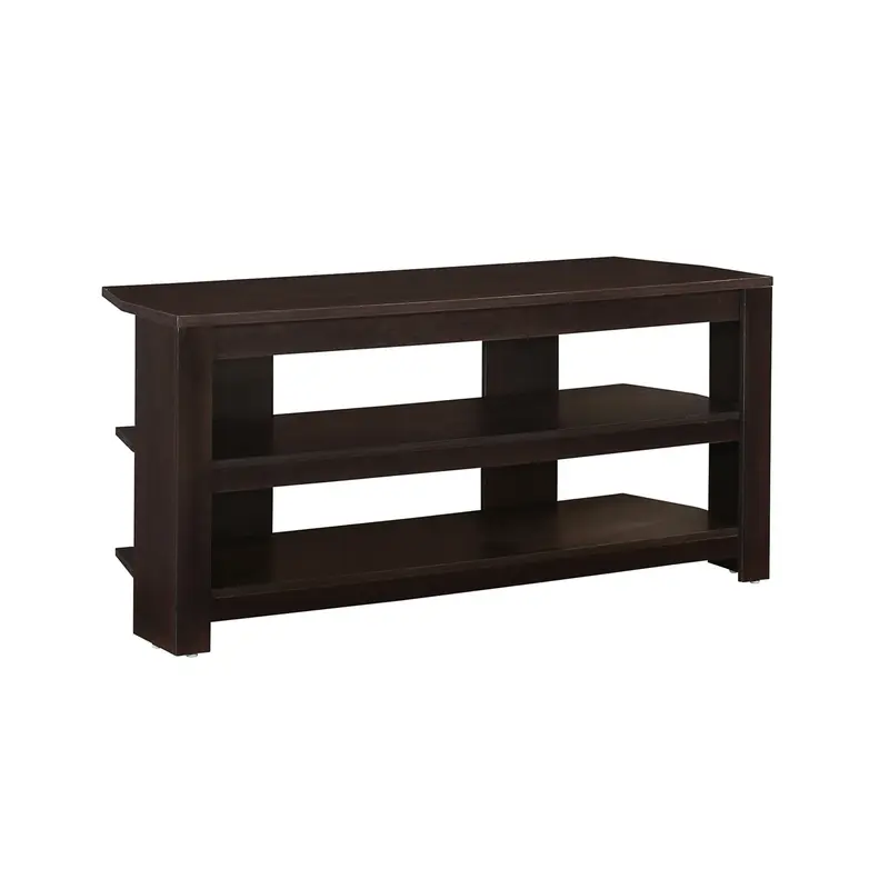 16" Dark Brown Particleboard Open Shelving TV Stand By Homeroots