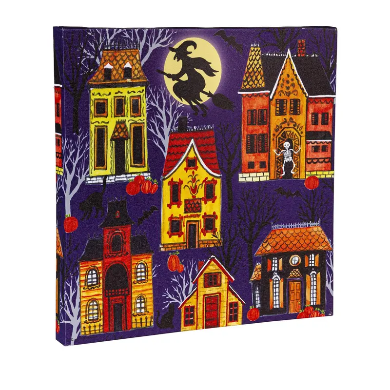 16" H x 16" L LED Canvas, Fall Village