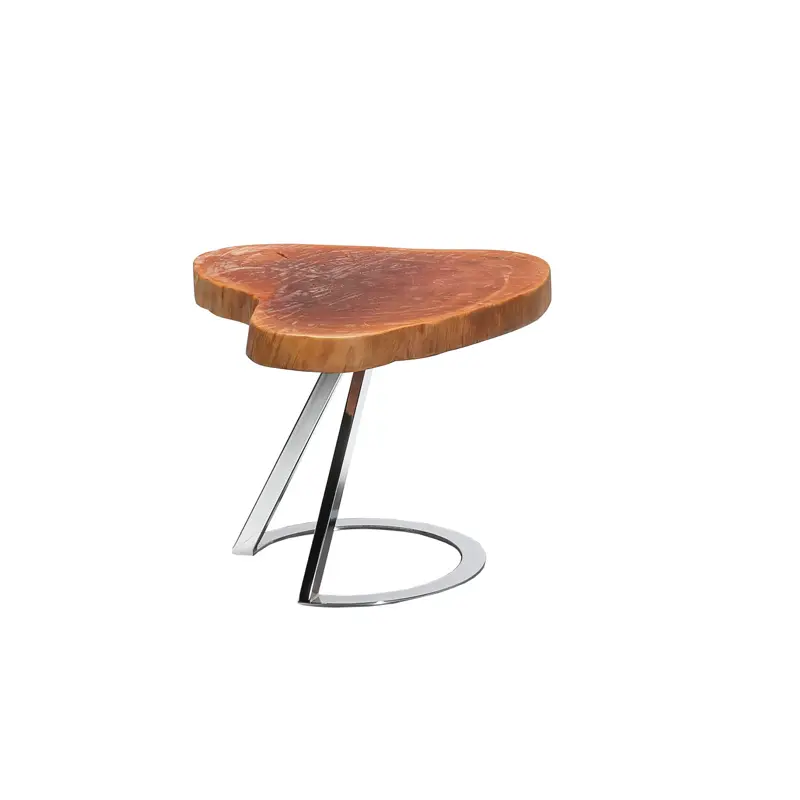 16' Live Edge Wood and Steel End Table By Homeroots