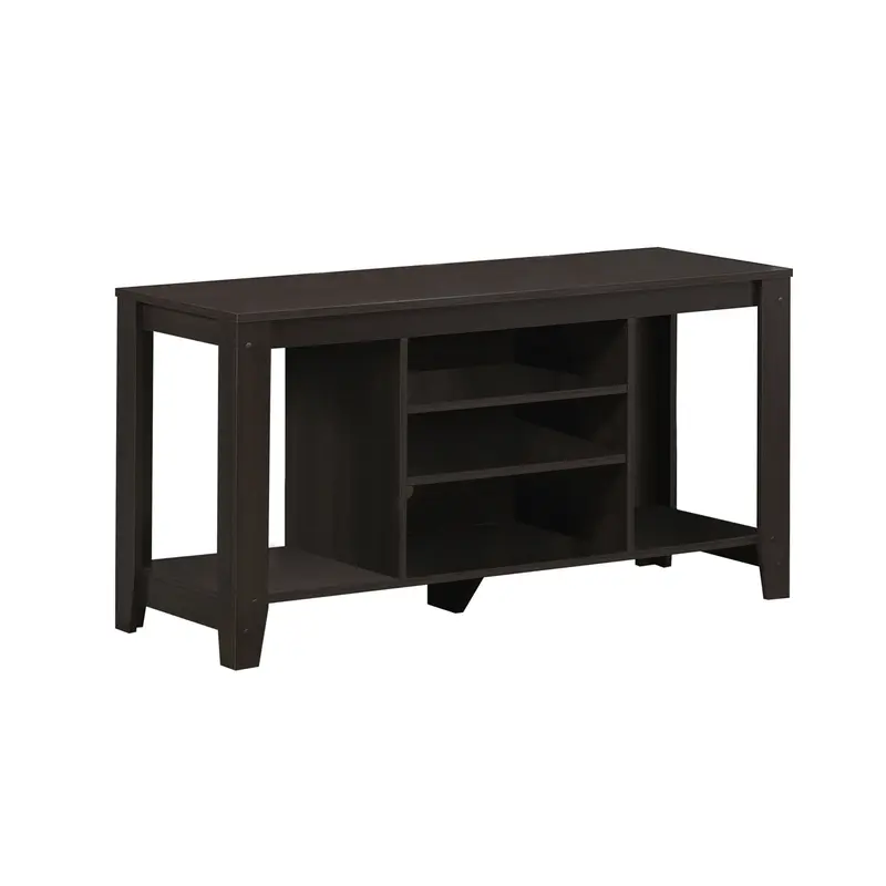 17" Dark Brown Particleboard Open Shelving TV Stand By Homeroots