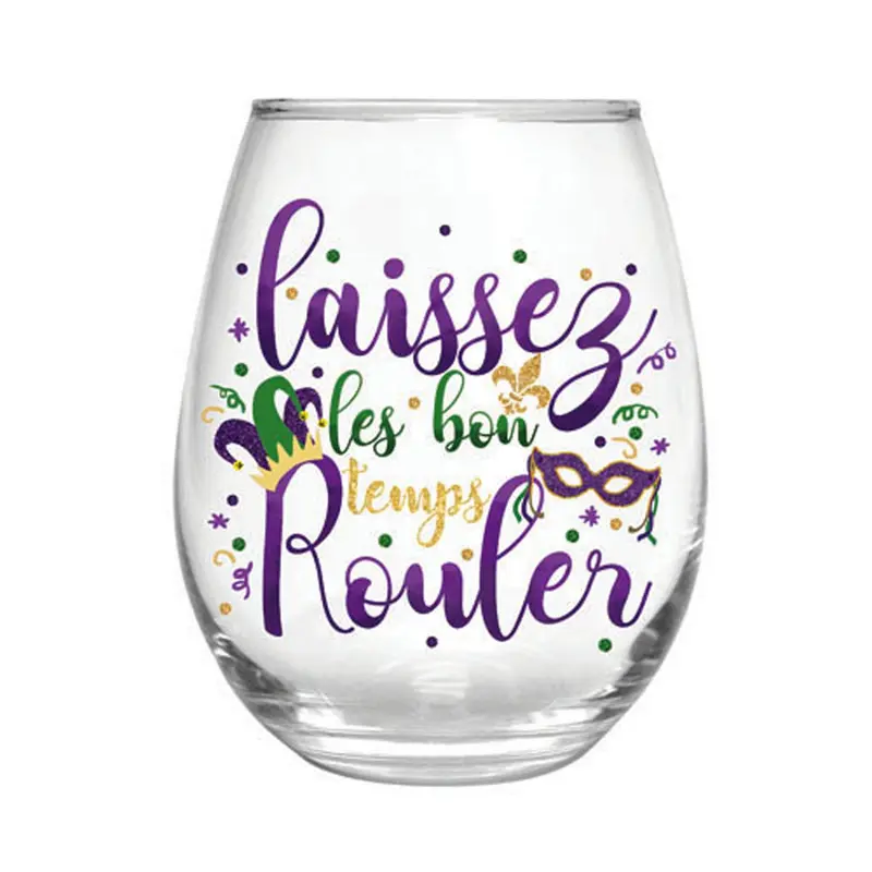 17 OZ Stemless Glass w/Box, Laissez les bon temps Rouler