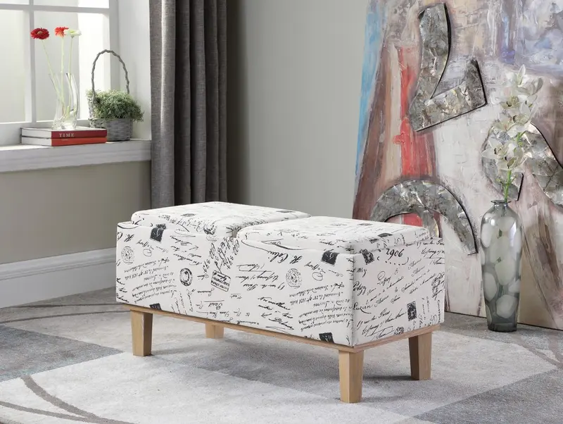 17" Wood Brown And Beige Upholstered 100% Polyester Entryway Bench With Flip Top By Homeroots
