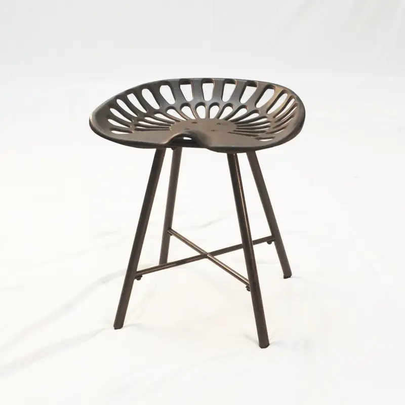 18" Copper Metal Backless Stool By Homeroots