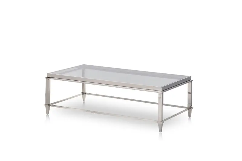 18' Steel and Glass Coffee Table By Homeroots - 283428