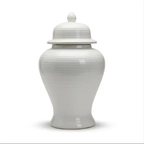 19" White Temple Jar Set Of 2 By Tozai Home
