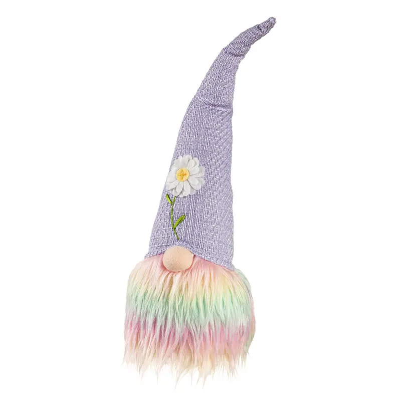 20" Fabric Gnome with Multi-colored Beard Table Decor