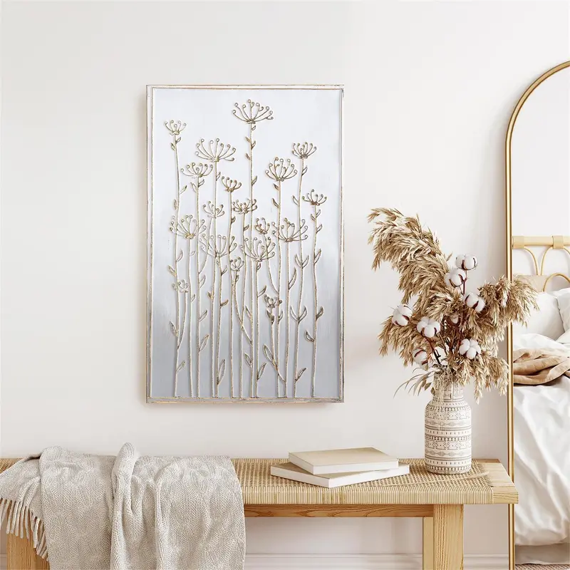 20"L x 31.5"H Metal Wall Décor, Dandelions