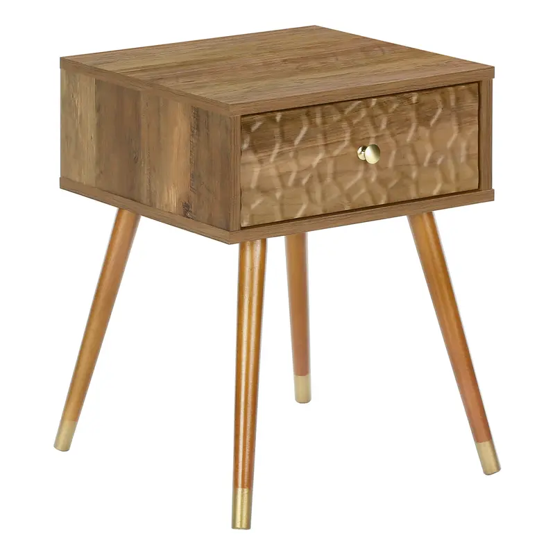 20" Walnut End Table With Drawer By Homeroots