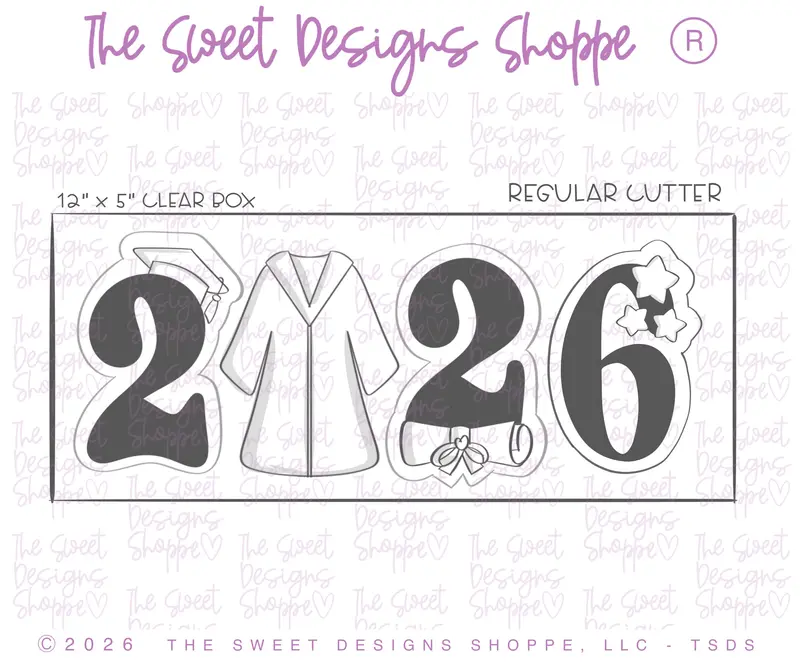 2026 Graduation Set - Set of 4 - Regular Size- Cookie Cutters