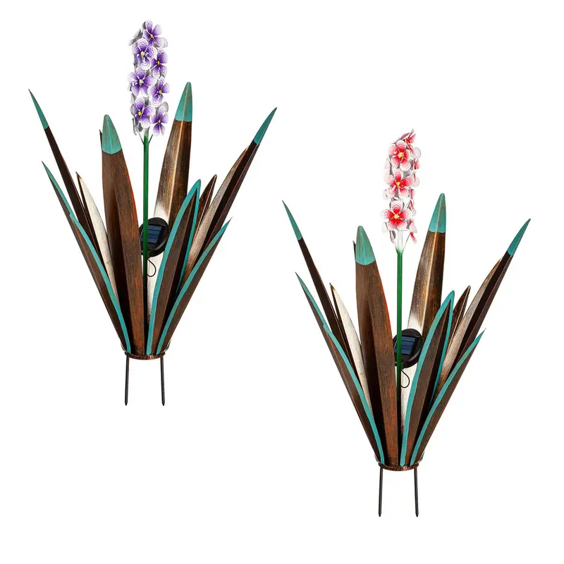 22"H Metal Wildflower Solar Garden Stake 2 ASST, 3 of EA, 6PC CDU