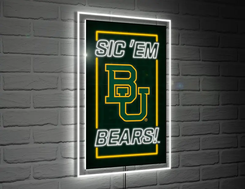 22"H x 14"L NeoLite Wall Decor, Rectangle, Baylor University,8led925nlrt