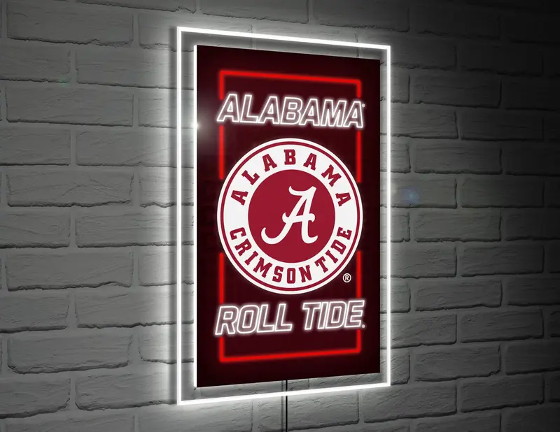 22"H x 14"L NeoLite Wall Decor, Rectangle, University of Alabama,8led924nlrt