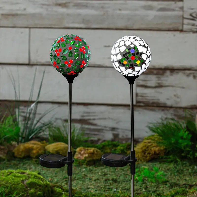 22" Mosaic Garden Stake, Festive Icons, In CDU