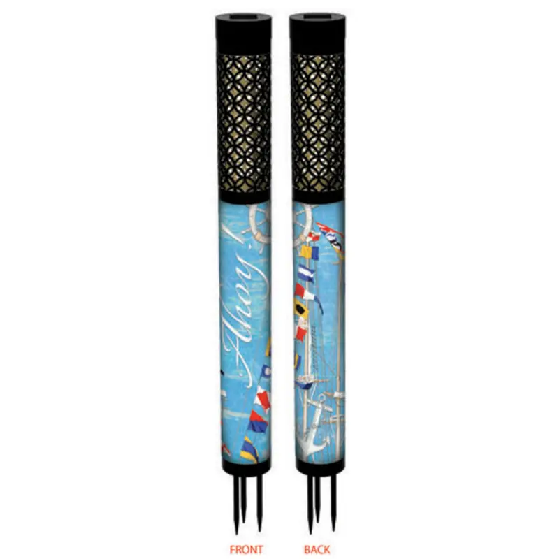 22" Solar Garden Column Wrap Lighthouse