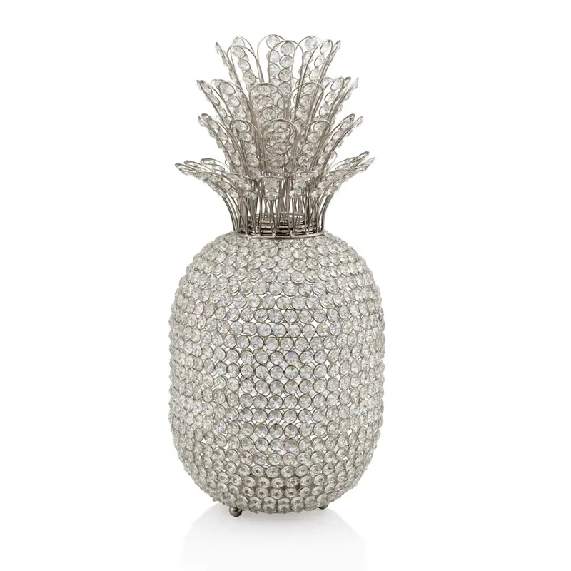 23" Glam Bling Faux Crystal and Silver Pineapple By Homeroots