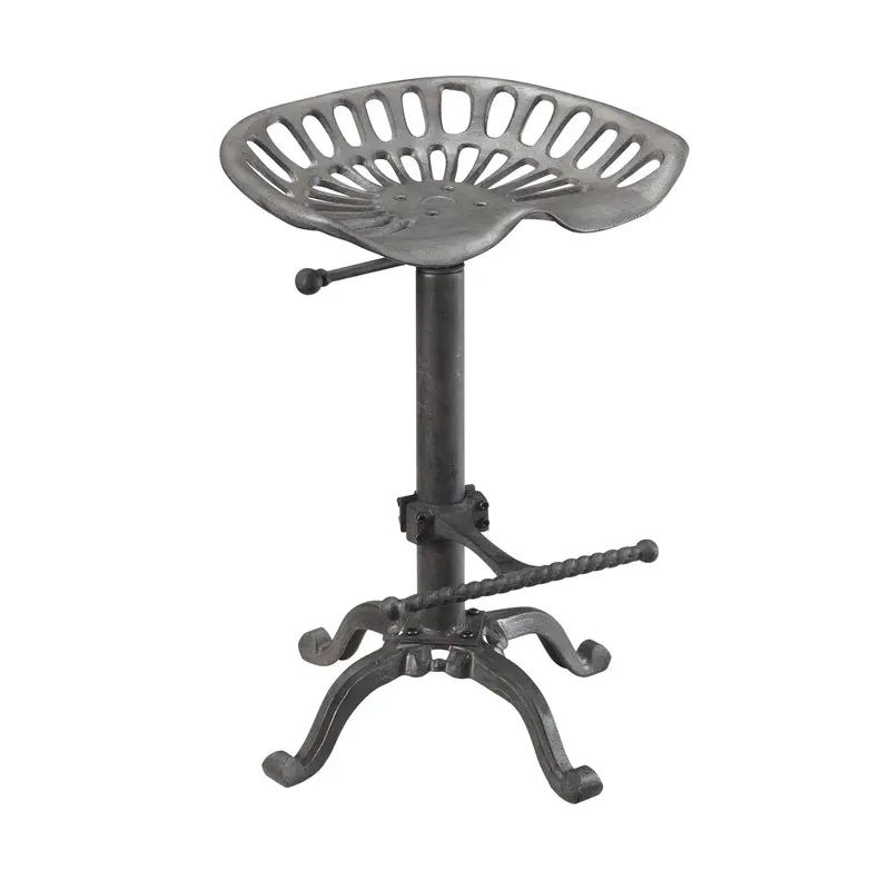 23" Gray Backless Adjustable Height Bar Chair With Footrest By Homeroots