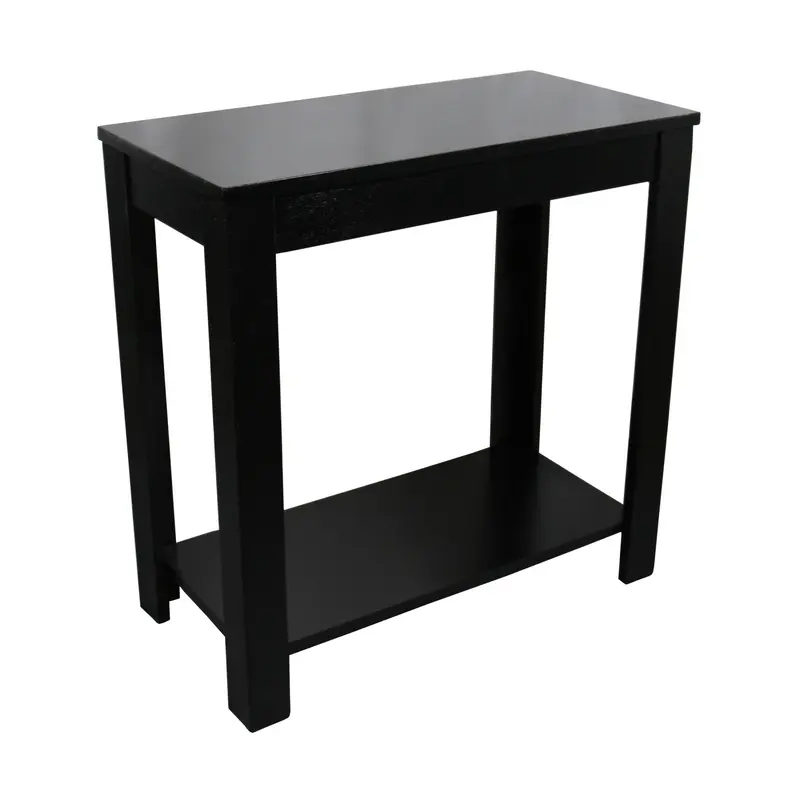 24" Black End Table With Shelf By Homeroots