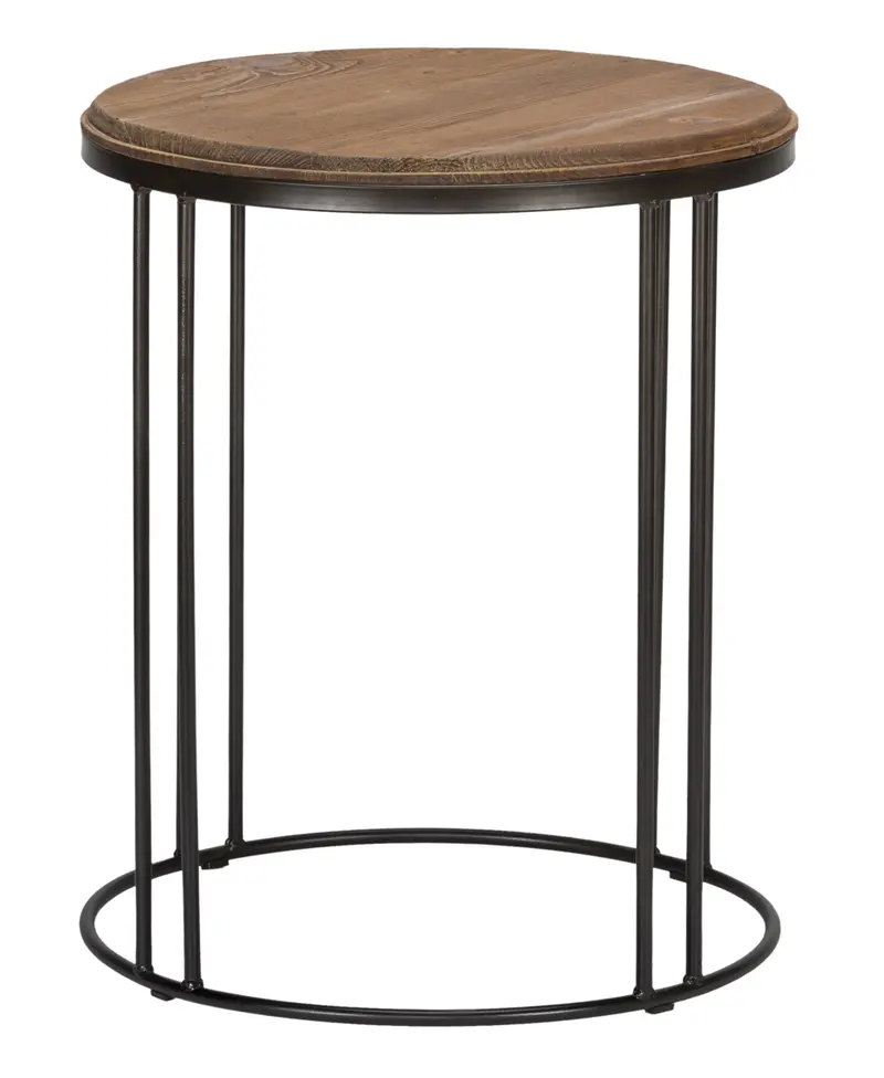 24" Black Solid Wood Round End Table By Homeroots