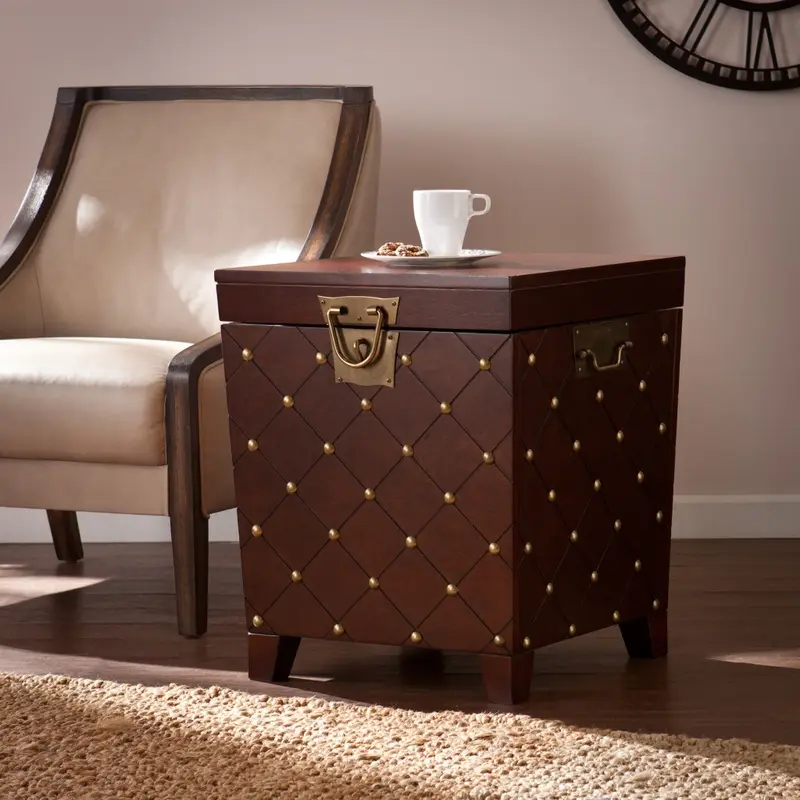 24" Brown Manufactured Wood Square End Table By Homeroots