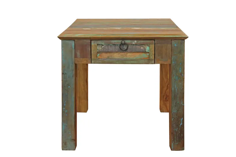 24" Brown Solid Wood Square End Table With Drawer By Homeroots
