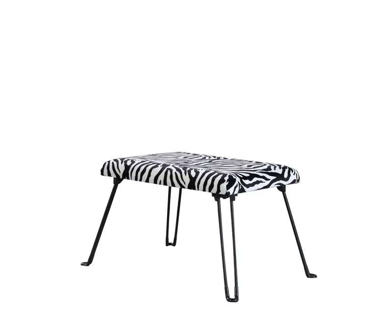 24" Faux Zebra Microfiber Folding Bench By Homeroots
