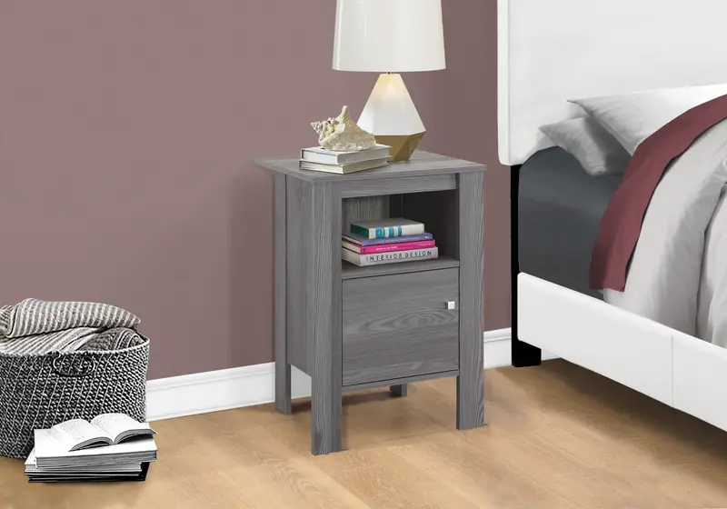 24" Gray End Table With Shelf By Homeroots