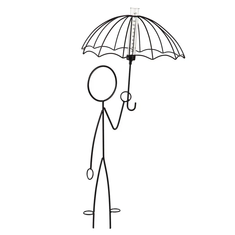 24"H Little Man with Umbrella Rain Gauge