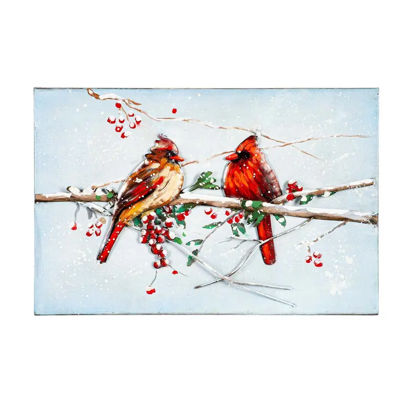 24" H x 16" L Cardinal Couple Metal Wall Décor