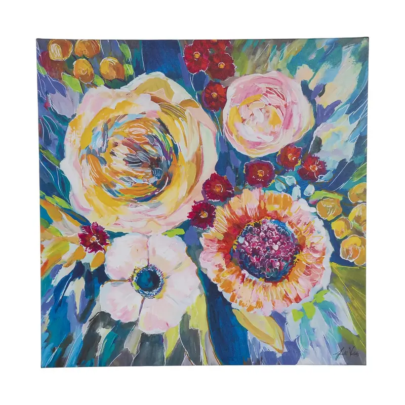 24" H x 24" L Outdoor Canvas, Colorful Flower Bouquet