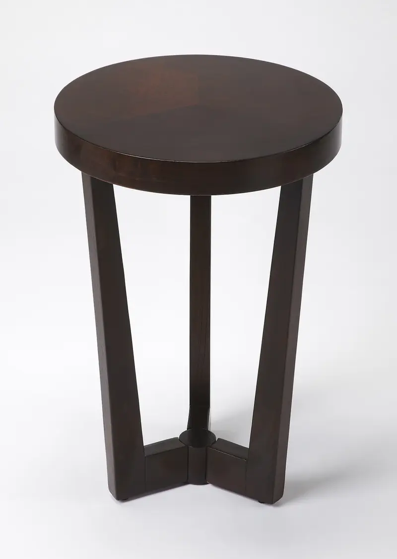 24" Merlot Three Leg Round End Table By Homeroots