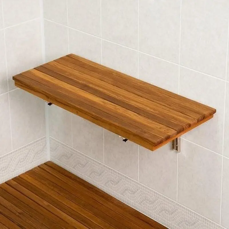 24" Premium Wall Mount Teak Shower Bench By Homeroots