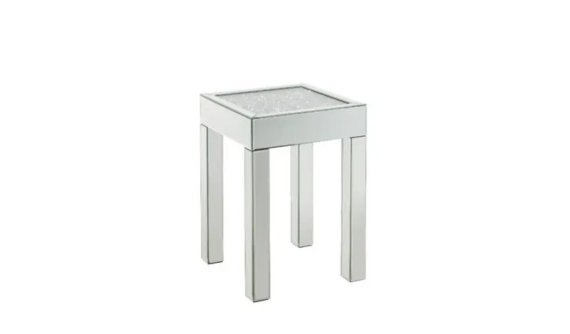 24" Silver And Clear Glass Square Mirrored End Table By Homeroots