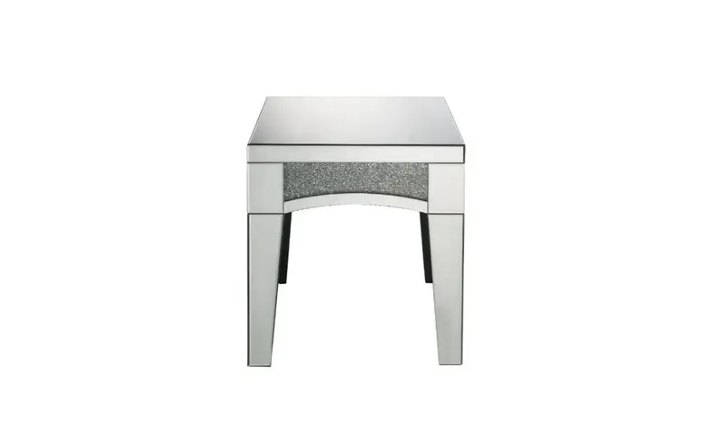 24" Silver Mirrored And Manufactured Wood Square End Table By Homeroots