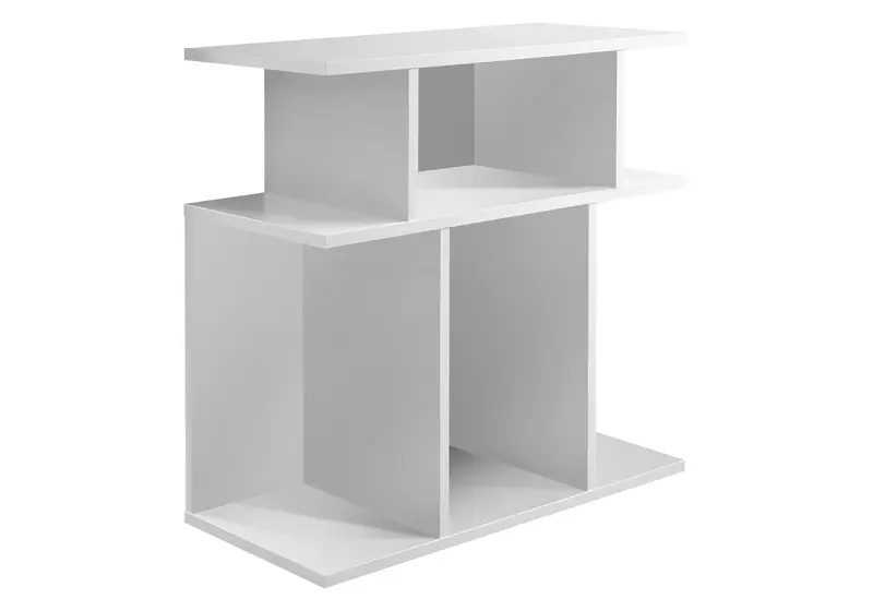 24" White End Table With 6 By Homeroots