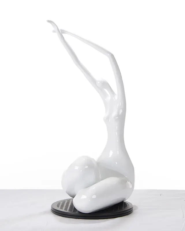 24" White Lass Sculpture By Homeroots