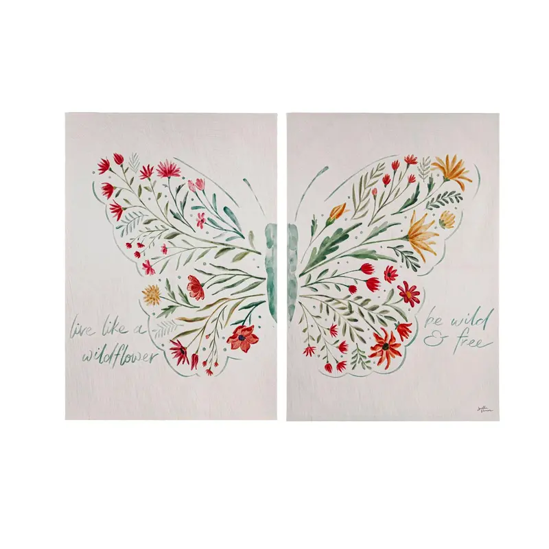 24x36 Life Like a Wildflower & Be Wild & Free, Set of 2