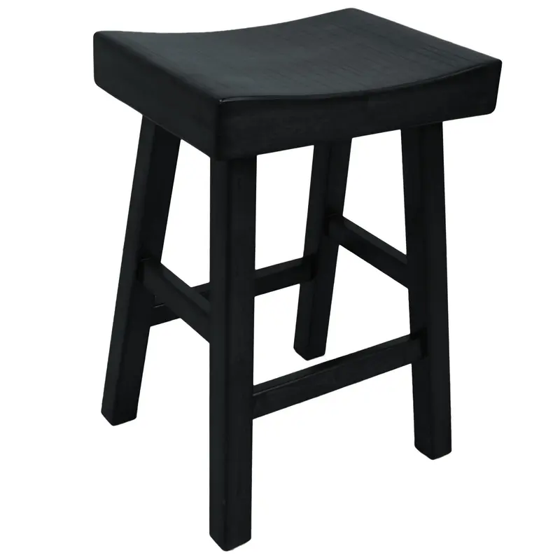 25" Black Backless Counter Height Bar Chair With Footrest By Homeroots