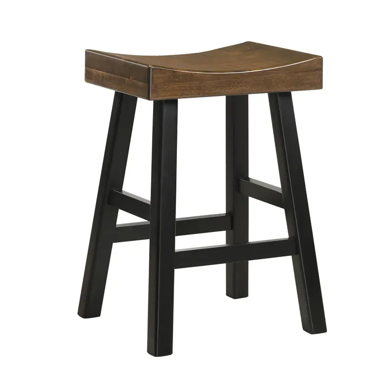 25" Brown And Black Backless Counter Height Bar Chair With Footrest By Homeroots