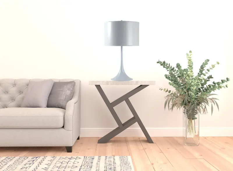 25" White Metal Table Lamp With White Classic Drum Shade By Homeroots