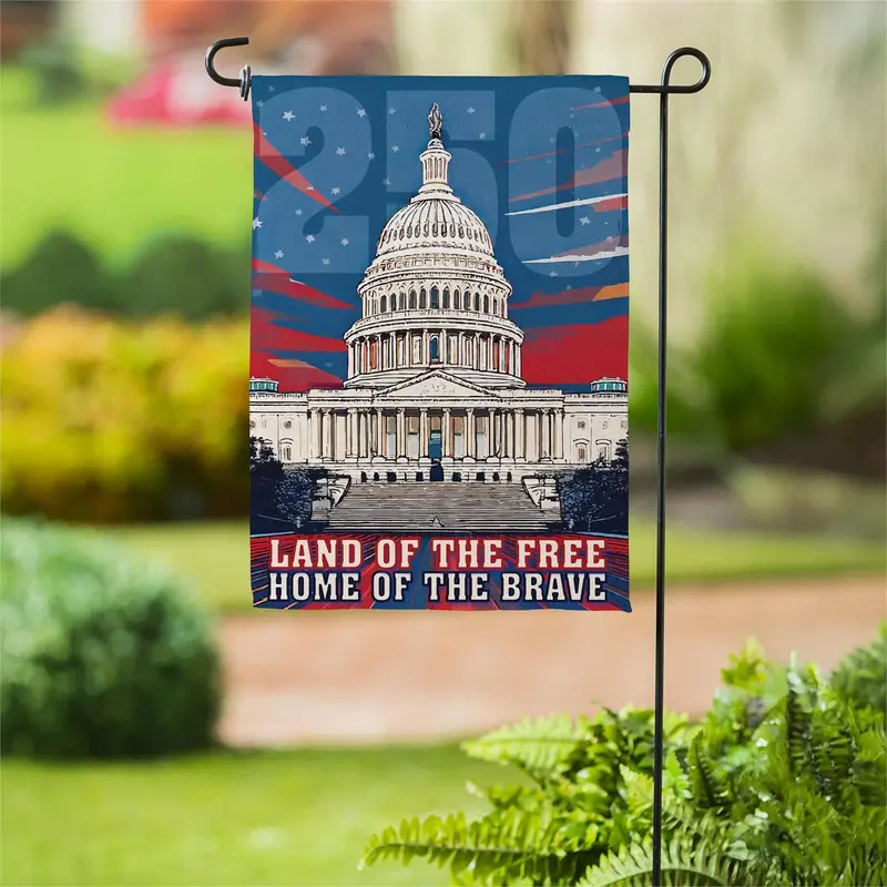 250th Anniversary Land of the Free Home of the Brave Suede Garden Flag